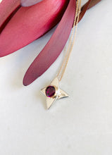 Load image into Gallery viewer, Rhodolite Garnet Gold and Sterling Silver Pendant