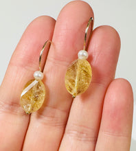 Load image into Gallery viewer, Citrine and Pearl Earrings
