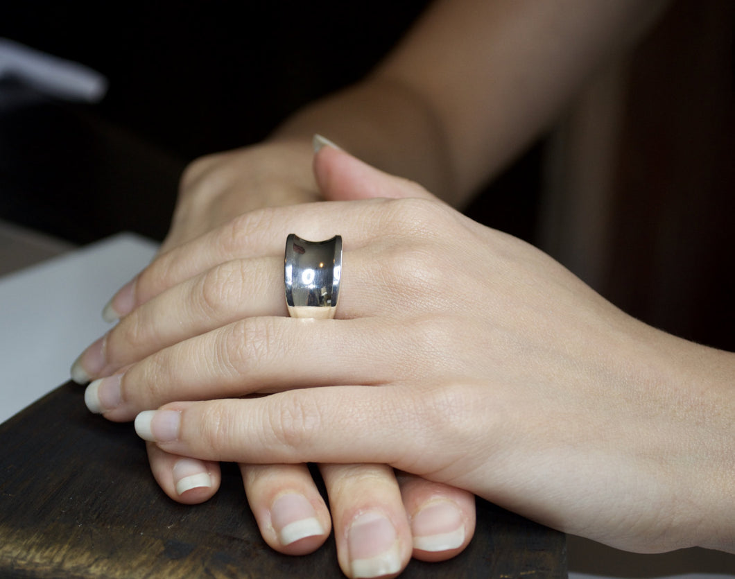 Sterling Silver Concave Ring