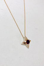 Load image into Gallery viewer, Rhodolite Garnet Gold and Sterling Silver Pendant
