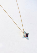 Load image into Gallery viewer, Rhodolite Garnet Gold and Sterling Silver Pendant
