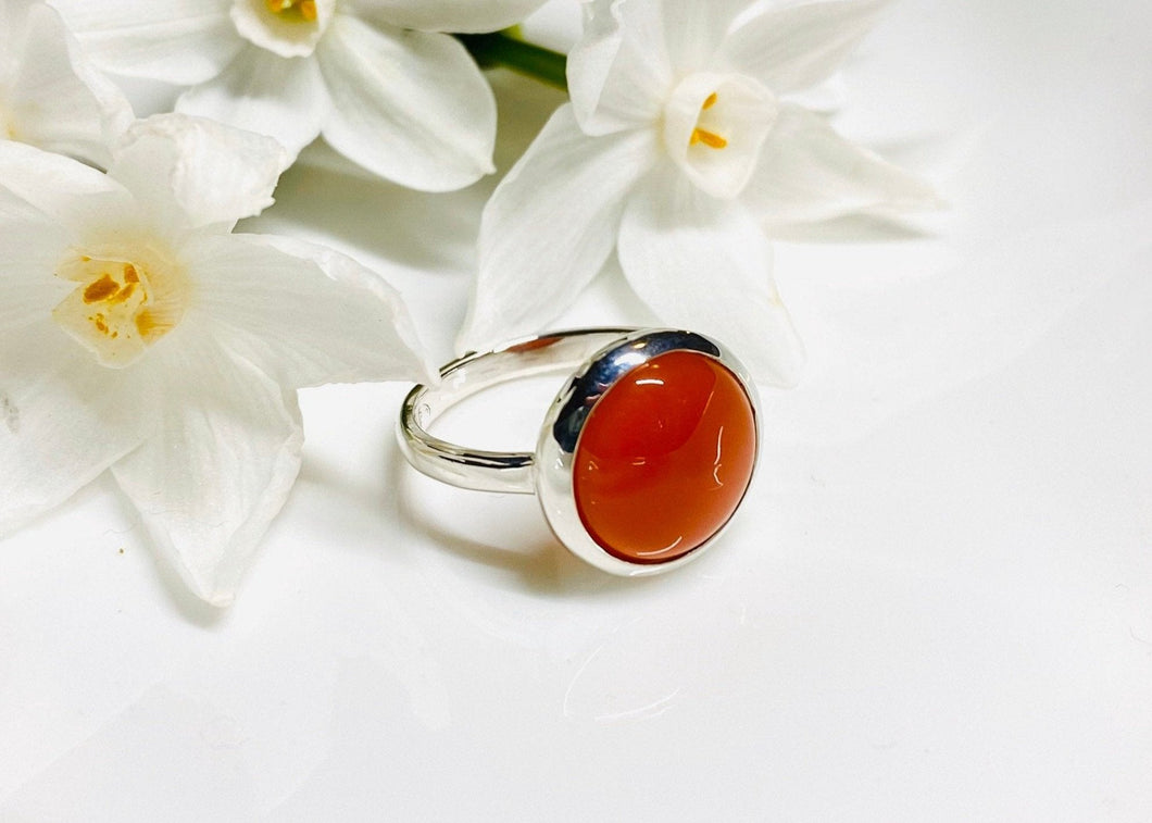 Carnelian and Sterling Silver Ring