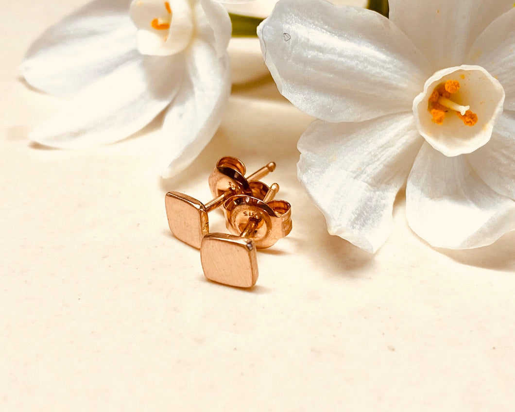 Organic Square Stud Earrings